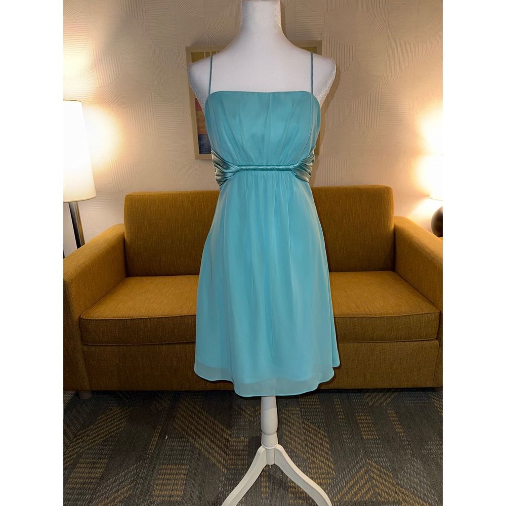 Alfred Angelo Blue  Pleated‎ Empire Waist Dress Womens